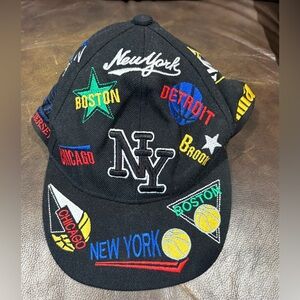 Acrylic/Wool All Over Embroidered City Patches Adjustable Cap